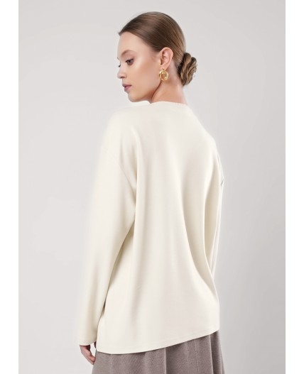 CLE Джемпер жен. 156994/185ввэ, св.бежевый/молочный