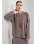 CLE Джемпер жен. 156994/185ввэ, т.бежевый/серый
