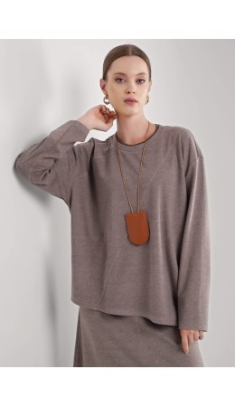 CLE Джемпер жен. 156994/185ввэ, т.бежевый/серый