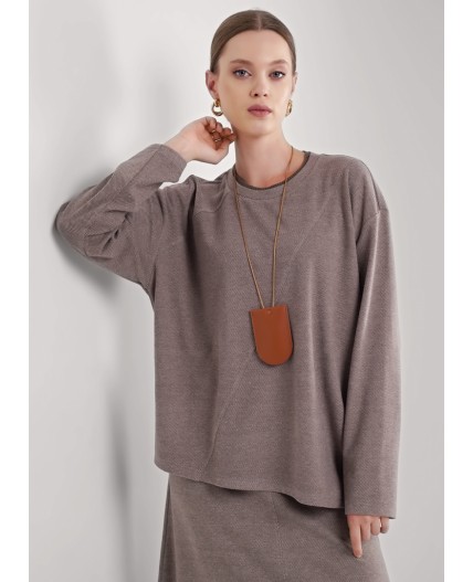 CLE Джемпер жен. 156994/185ввэ, т.бежевый/серый