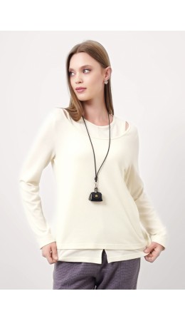 CLE Джемпер жен. 156999/186вл, молочный