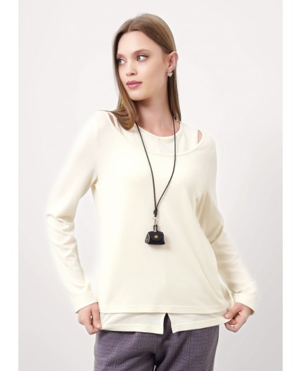 CLE Джемпер жен. 156999/186вл, молочный