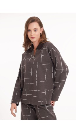 CLE Джемпер жен. 157016/187ввэ, т.серый/бежевый