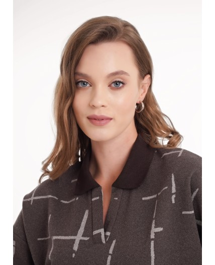 CLE Джемпер жен. 157016/187ввэ, т.серый/бежевый