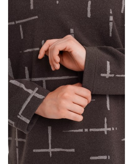 CLE Джемпер жен. 157016/187ввэ, т.серый/бежевый