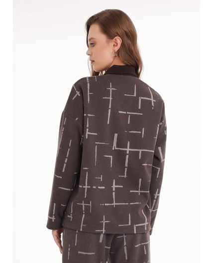 CLE Джемпер жен. 157016/187ввэ, т.серый/бежевый