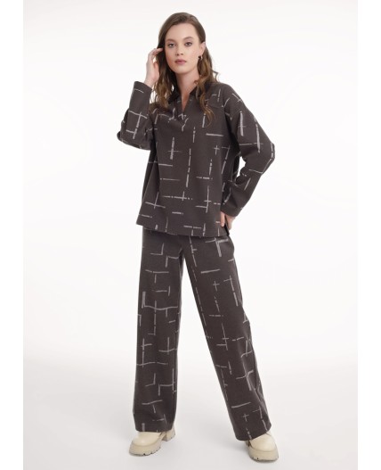 CLE Джемпер жен. 157016/187ввэ, т.серый/бежевый