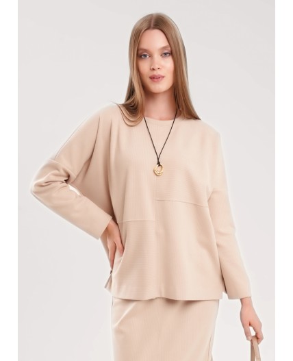 CLE Джемпер жен. 157026/190ввэ, т.бежевый/св.бежевый