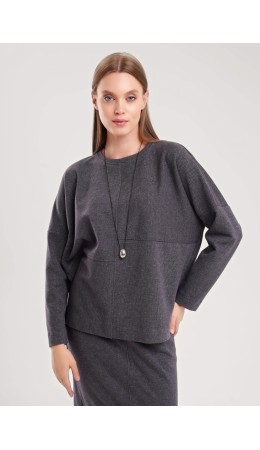 CLE Джемпер жен. 157026/190ввэ, т.серый/серый