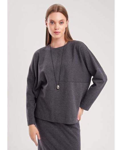 CLE Джемпер жен. 157026/190ввэ, т.серый/серый