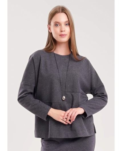 CLE Джемпер жен. 157026/190ввэ, т.серый/серый