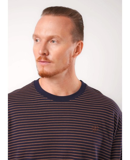 CLE Джемпер муж. 452613/17кнт, т.синий/св.коричневый