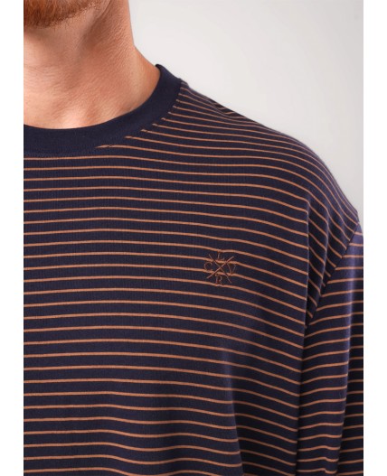 CLE Джемпер муж. 452613/17кнт, т.синий/св.коричневый