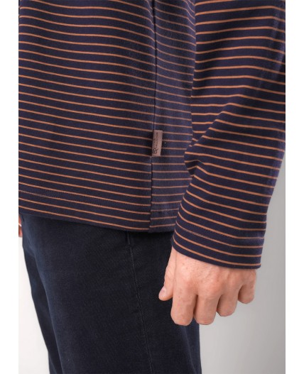 CLE Джемпер муж. 452613/17кнт, т.синий/св.коричневый