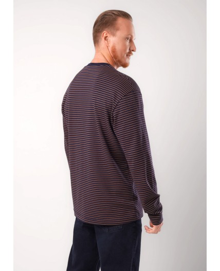 CLE Джемпер муж. 452613/17кнт, т.синий/св.коричневый