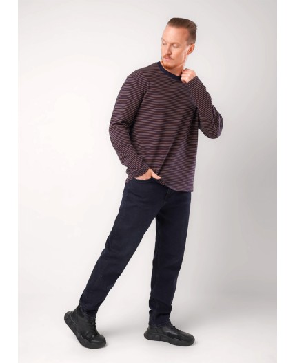 CLE Джемпер муж. 452613/17кнт, т.синий/св.коричневый