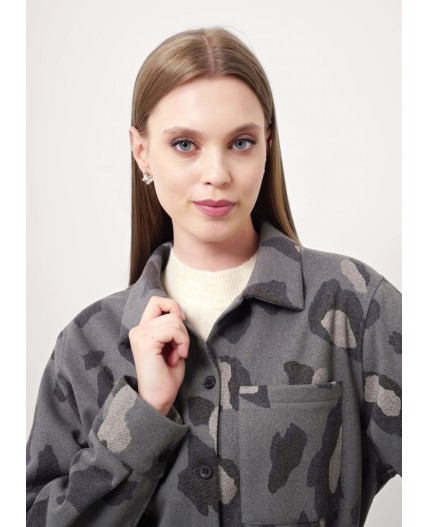 CLE Жакет жен. 157022/186ввэ, серый/чёрный