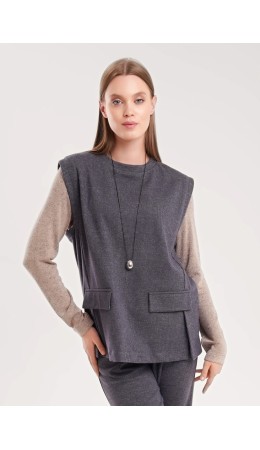 CLE Жилет жен. 157025/190ввэ, т.серый/серый