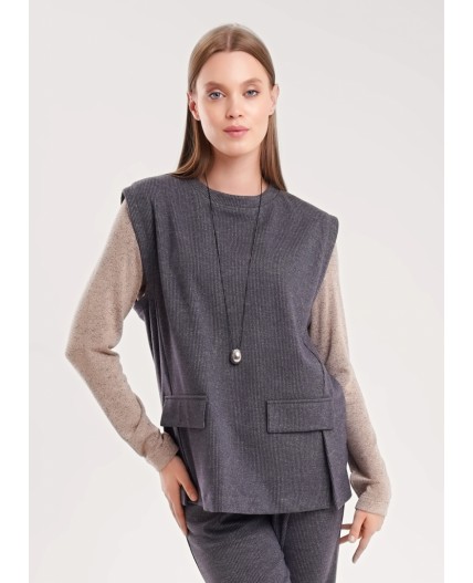 CLE Жилет жен. 157025/190ввэ, т.серый/серый