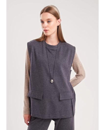 CLE Жилет жен. 157025/190ввэ, т.серый/серый