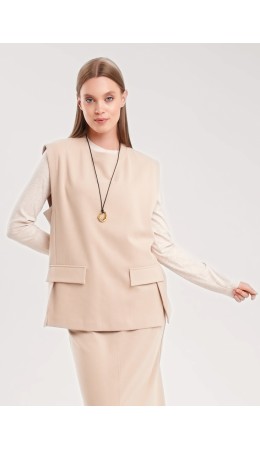 CLE Жилет жен. 157025/190ввэ, т.бежевый/св.бежевый