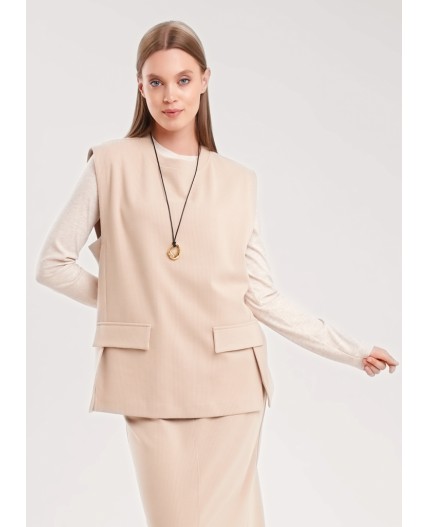 CLE Жилет жен. 157025/190ввэ, т.бежевый/св.бежевый