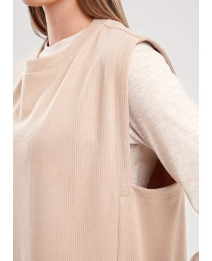 CLE Жилет жен. 157025/190ввэ, т.бежевый/св.бежевый