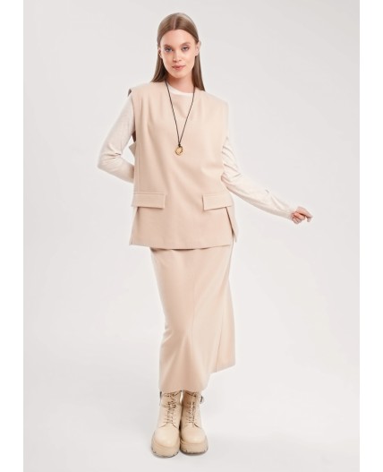 CLE Жилет жен. 157025/190ввэ, т.бежевый/св.бежевый