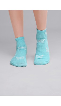 CLE Носки дет.С1485 16-18,18-20 лето хл+эл, бирюзовый
