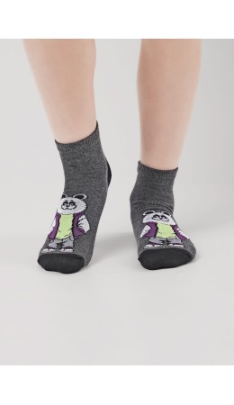 CLE Носки дет.С1526 16-18,18-20 сплит мал, меланж т.серый