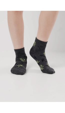 CLE Носки дет.С1527 12-14,14-16 сплит мал, меланж т.серый