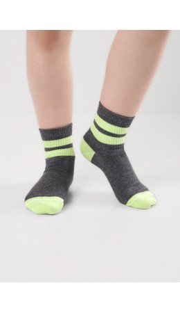 CLE Носки дет.С1539 16-18,18-20 кемпинг мал, меланж т.серый