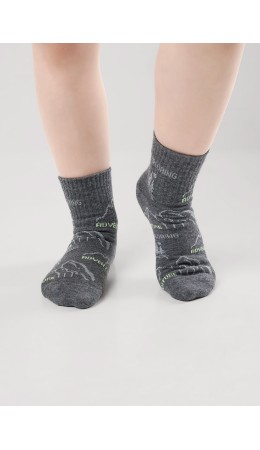 CLE Носки дет.С1540 16-18,18-20 кемпинг мал, меланж т.серый