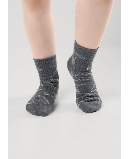 CLE Носки дет.С1540 16-18,18-20 кемпинг мал, меланж т.серый