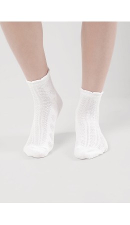 CLE Носки дет.С1545 12-14,14-16 выпускной ажур, белый