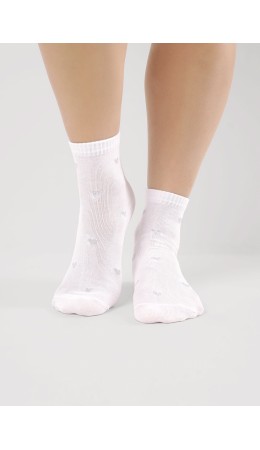 CLE Носки дет.С1547 16-18,18-20 выпускной хл+эл, белый