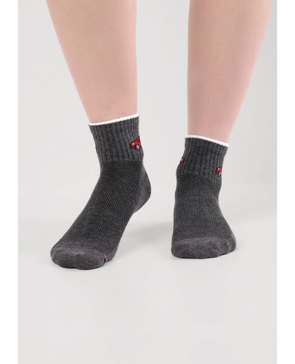 CLE Носки дет.С1561 16-18,18-20 сетка мал, меланж т.серый