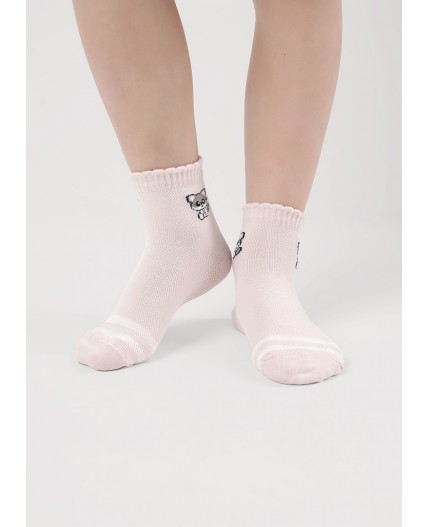 CLE Носки дет.С1566 12-14,14-16 сетка дев, розовый
