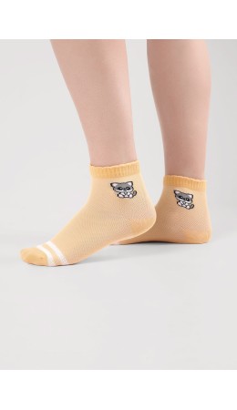 CLE Носки дет.С1566 12-14,14-16 сетка дев, св.жёлтый