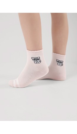 CLE Носки дет.С1566 16-18,18-20 сетка дев, розовый