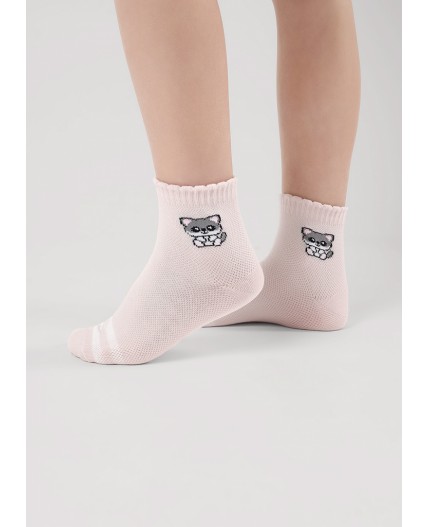CLE Носки дет.С1566 16-18,18-20 сетка дев, розовый