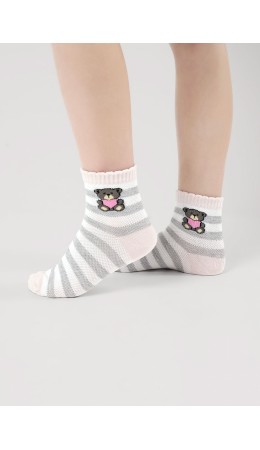 CLE Носки дет.С1567 12-14,14-16 сетка дев, розовый