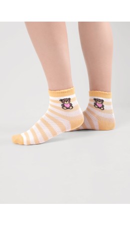 CLE Носки дет.С1567 12-14,14-16 сетка дев, св.жёлтый