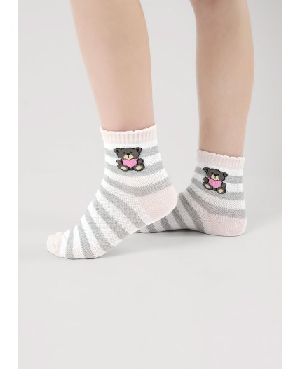 CLE Носки дет.С1567 16-18,18-20 сетка дев, розовый