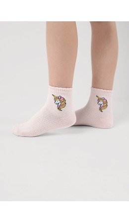 CLE Носки дет.С1568 16-18,18-20 сетка дев, розовый