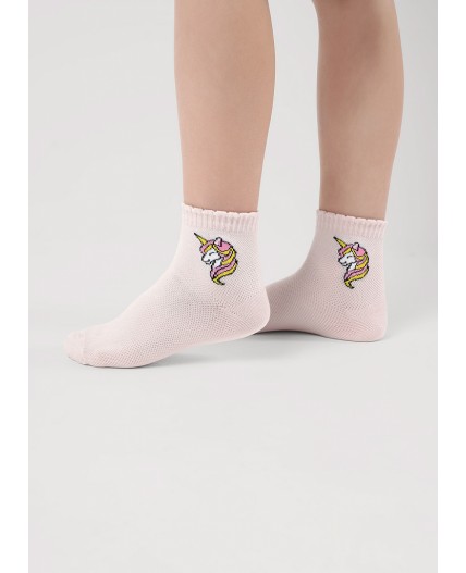 CLE Носки дет.С1568 16-18,18-20 сетка дев, розовый