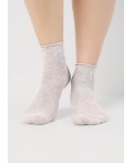 CLE Носки дет.С1569 16-18,18-20 сетка укороч, меланж св.серый