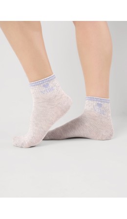 CLE Носки дет.С1570 16-18,18-20 сетка дев, меланж св.серый