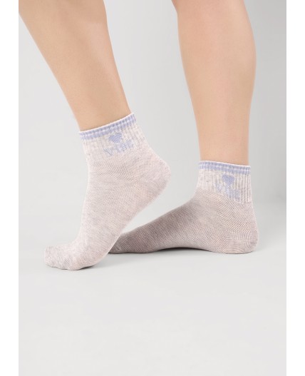 CLE Носки дет.С1570 16-18,18-20 сетка дев, меланж св.серый