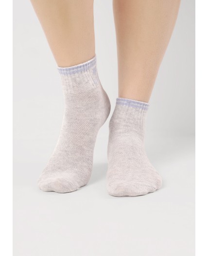 CLE Носки дет.С1570 16-18,18-20 сетка дев, меланж св.серый